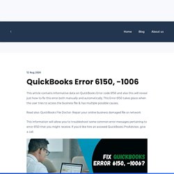 QuickBooks Error 6150, -1006
