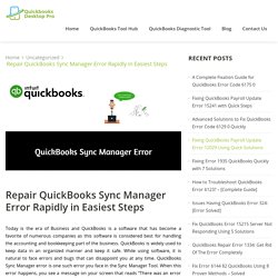 QuickBooks Sync Manager Error - Solve Rapidly in 7 Easy Steps