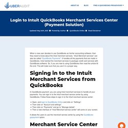 Login to Intuit QuickBooks Merchant Services Center (Payment Solution)