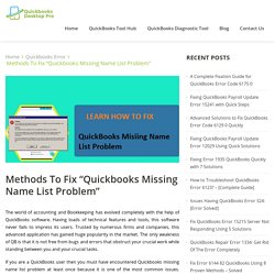 5 Quick Steps to Repair QuickBooks Missing Name List Problem