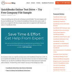 Test Drive QuickBooks Online for a Sample Company Demo