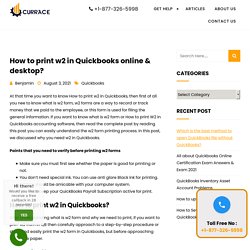 How to print w2 in Quickbooks online & desktop?