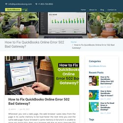 How to Fix QuickBooks Online Error 502 Bad Gateway?
