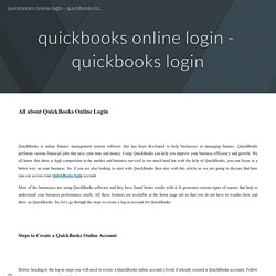 quickbooks online login - quickbooks login