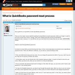 What is QuickBooks password reset process