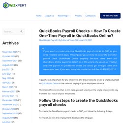 QuickBooks Payroll Checks (Create One time Payroll in QBO)