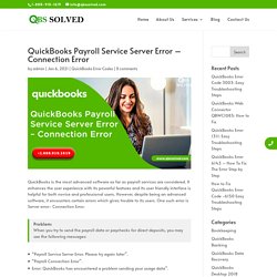 QuickBooks Payroll Service Server Error - Connection Error