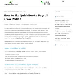 How to fix QuickBooks Payroll error 2501