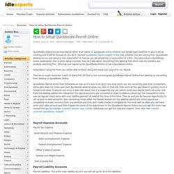 How to setup Quickbooks Payroll Online Idleexperts