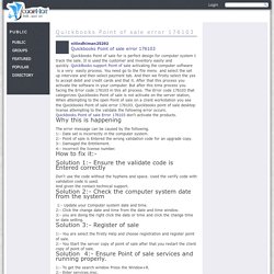Quickbooks Point of sale error 176103
