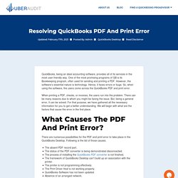 QuickBooks PDF And Print Error