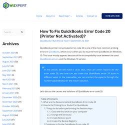 How To Fix QuickBooks Error Code 20 (Printer Not Activated)?