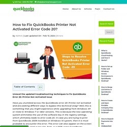 Fix QuickBooks Error Code 20 (Printer Not Activated) Problem