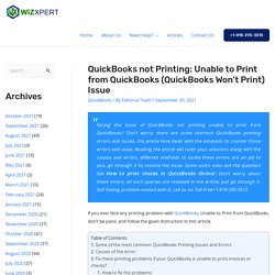QuickBooks not Printing Won't, Print: Unable to Print from QuickBooks