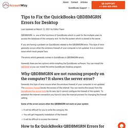 Tips to Fix the QuickBooks QBDBMGRN Errors for Desktop