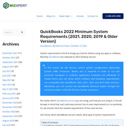 QuickBooks 2021 System Requirements for All Version & Plan