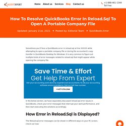 Fix QuickBooks Error in Reload.Sql (Resolved in 6 Steps)- 2021 Updated