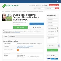 QuickBooks Customer Support Phone Number - Riverside USA - Financial services and products