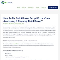 How to Fix QuickBooks Script Error When Accessing QuickBooks