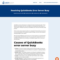 QuickBooks Server Busy Error