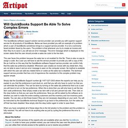 Will QuickBooks Support Be Able To Solve Complex Errors