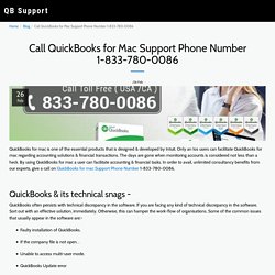 Call QuickBooks for Mac Support Phone Number 1-833-780-0086 - QB Support