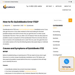 QuickBooks Error 1722 (System Error) - How to troubleshoot & fix