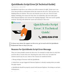 Use this short guide to resolve QuickBooks Script Error line 0