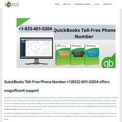 QuickBooks Toll-Free Phone Number +1 (833) 4O1-O2O4