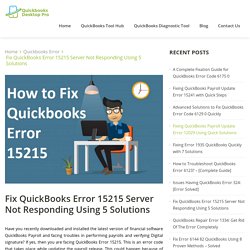 Quickbooks Error 15215 - 5 Quick Troubleshooting Guide