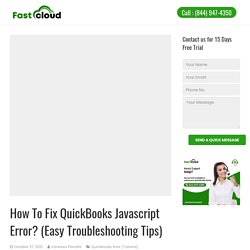 Fix QuickBooks JavaScript Error in Easy Ways