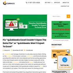 QuickBooks Unable To Export To Excel -Currace