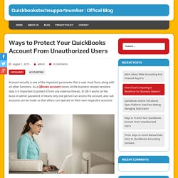 Ways Protect Your QuickBooks Account From Unauthorized Users