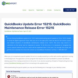 Fix QuickBooks Update Error 15215: Server not Responding