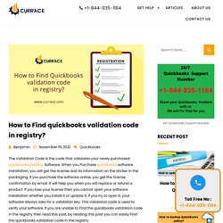 How to Find Quickbooks validation code in registry?