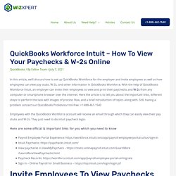 QuickBooks Workforce.intuit.com login(View Paycheck Record)