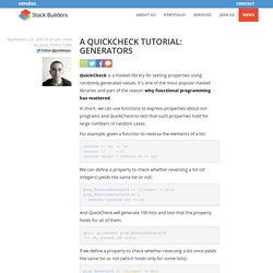 A QuickCheck Tutorial: Generators