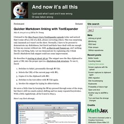 Quicker Markdown linking with TextExpander - All this