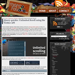 jQuery quickie: Unlimited Scroll using the Twitter API