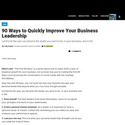 90 Ways to Quickly Improve Your Business Leadership