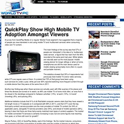 QuickPlay Show High Mobile TV Adoption Amongst Viewers