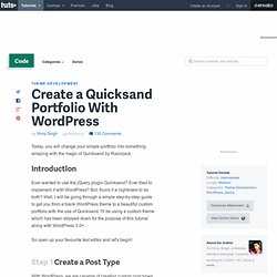 Create a Quicksand Portfolio With WordPress