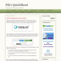 Nik's QuickShout: Detecting plagiarism with Unplag