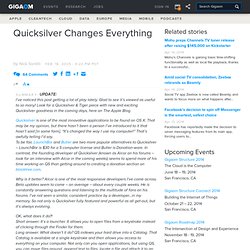 Quicksilver Changes Everything at The Apple Blog