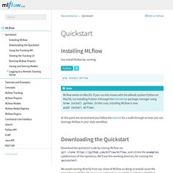 Quickstart — MLflow 1.8.0 documentation