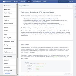 Quickstart: Facebook SDK for JavaScript