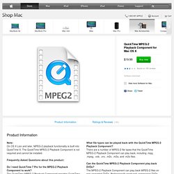 QuickTime MPEG-2 Playback Component for Mac OS X - Apple Store (