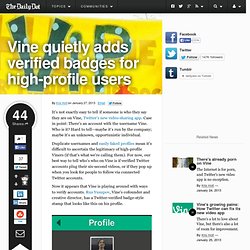 Vine Quietly Adds Verified Badges for High-Profile Users