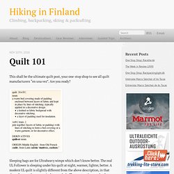 Hiking in Finland: Quilt 101