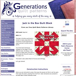 Jack in the Box Quilt Block: Illustrated Step-by-Step Instructins in 3 Sizes